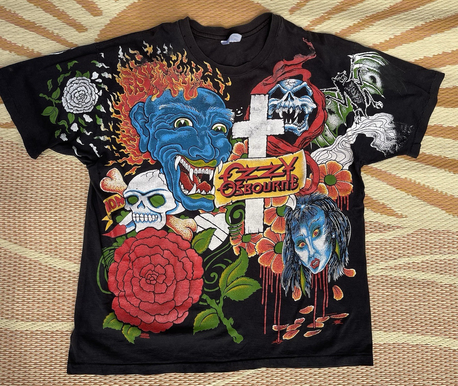 OZZY OSBOURNE *authentic* vintage 1992 TATTOO all over print AOP t shirt