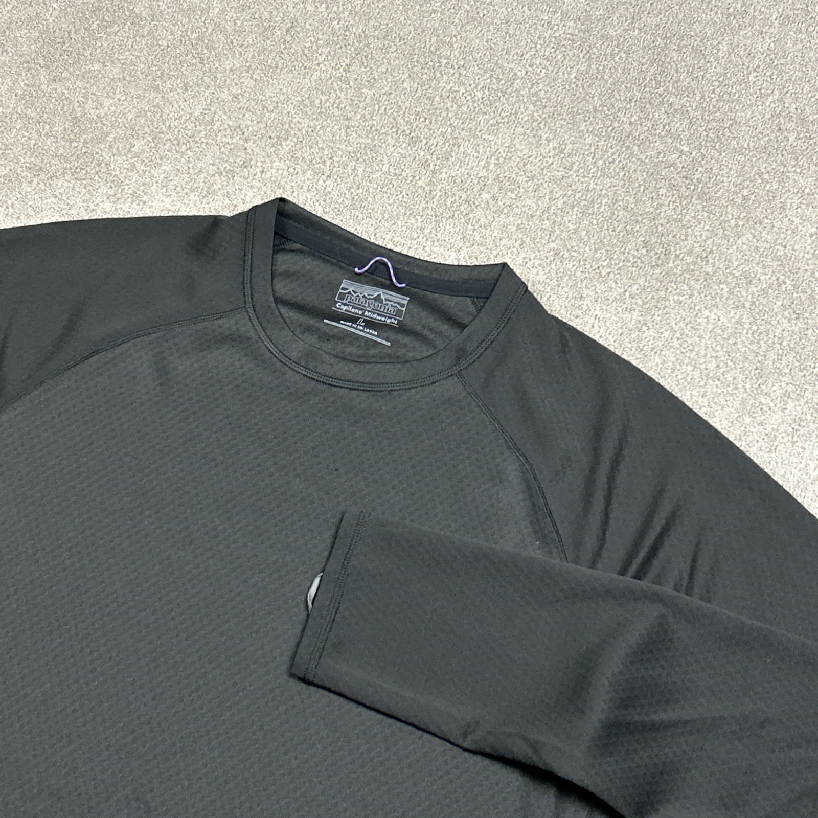 Patagonia Shirt Mens Large Black Capilene Midweight Crew Baselayer Gym Top 44427