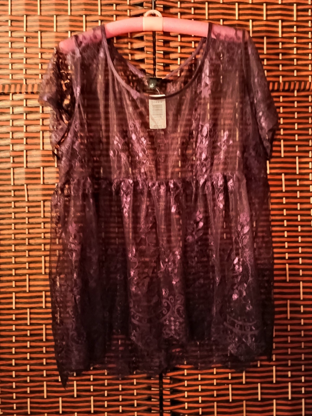 Torrid Purple Lace Shirt Plus Size 3