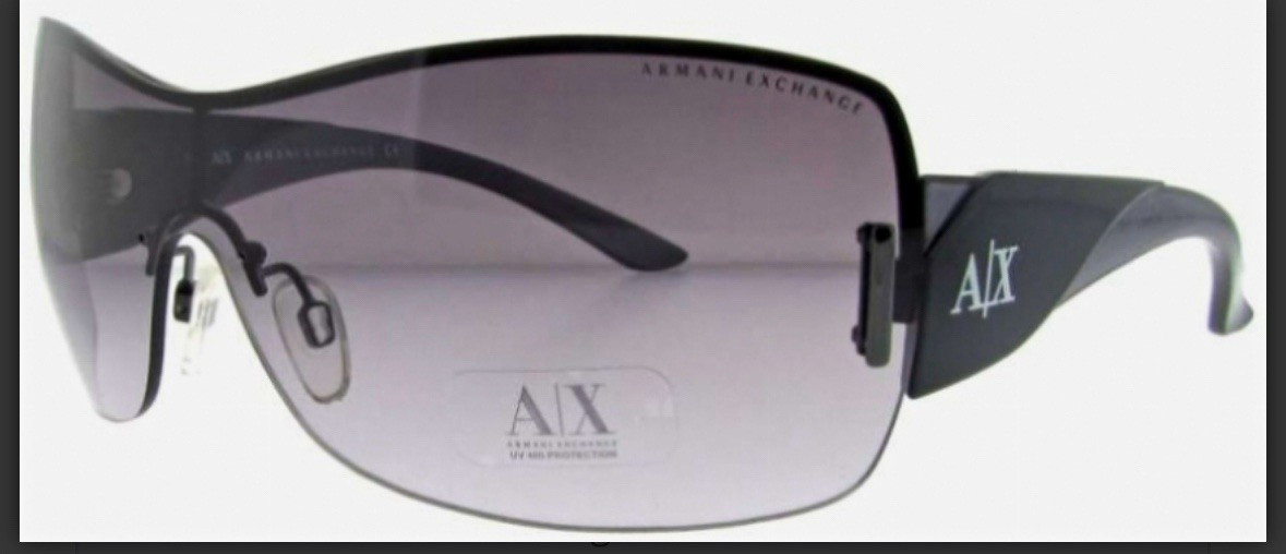 Armani Exchange A|X Women’s Shield Semi-Rimless Sunglasses Black Gray Gradient