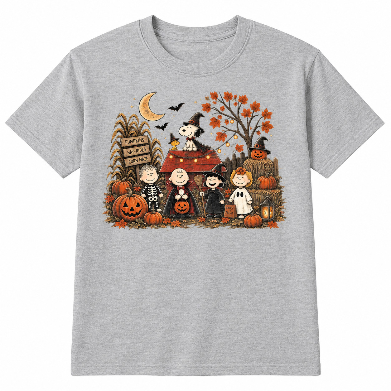 Halloween Cartoon Friends T-Shirt Sweatshirt Hoodie Pumpkin Trick or Treat