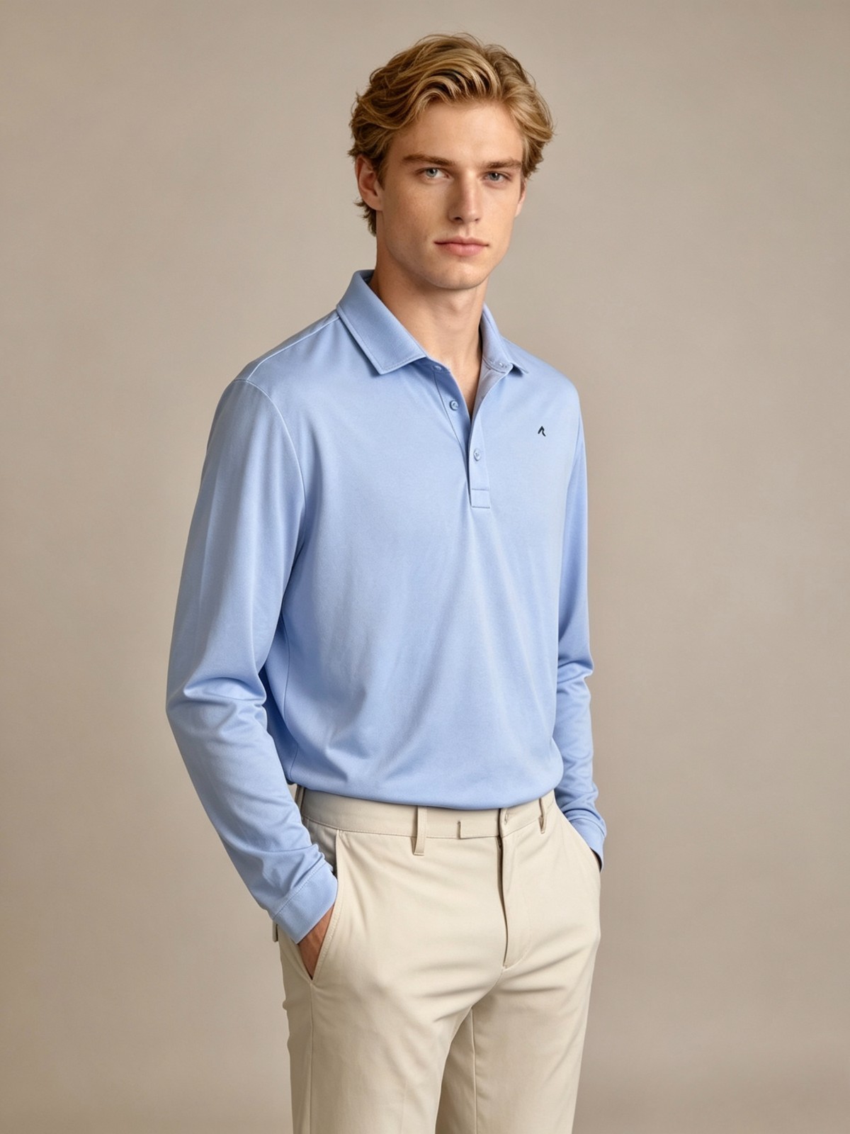 NWOT Redvanly Golf Polo Shirt Mens Blue Long-Sleeved Size XL
