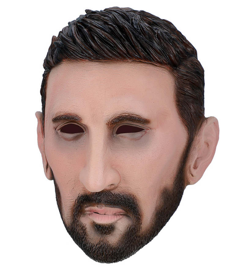 Realistic Man Latex Full Head Mask Football Stars Fancy Dress Cosplay Party Prop
