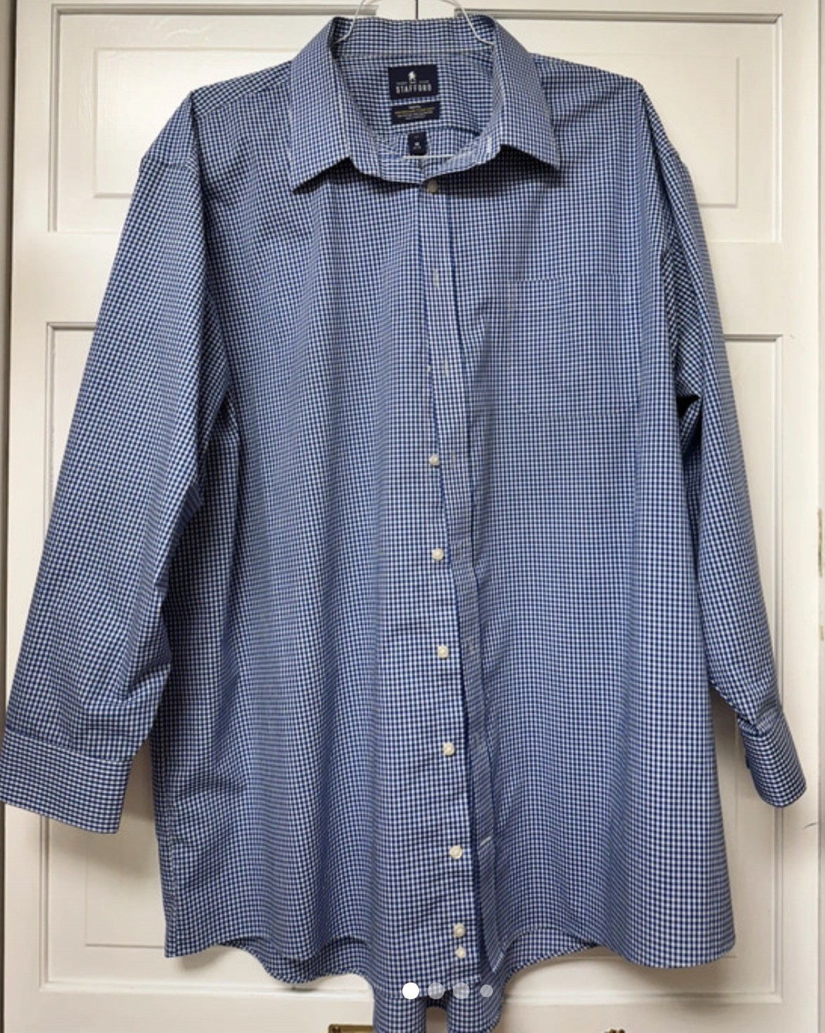 Stafford Tailored Culture Travel Shirt Easy Care, Button-Up, Sizes Big 19 34/35