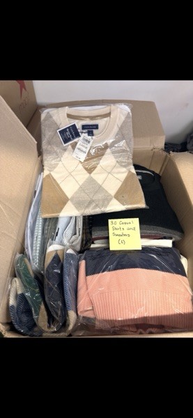 Lot of 30 Men’s Large Casual Sweater and Shirts Mixed Lot