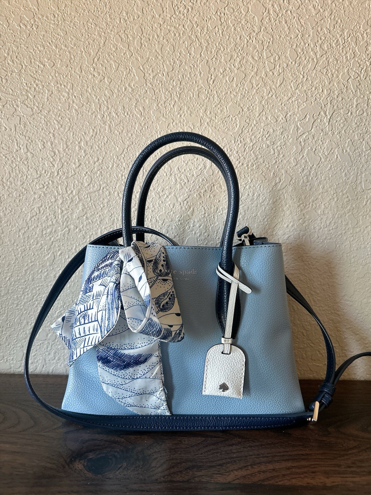 kate spade new york Eva Small Baby Blue Leather Satchel