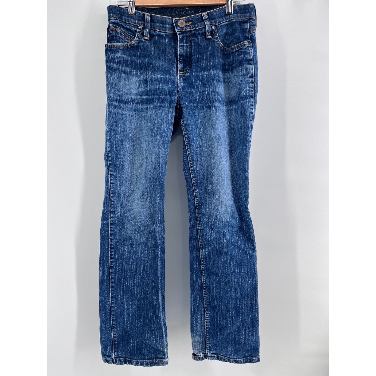 Wrangler Q-Baby Ultimate Riding Jeans Bootcut Medium Wash 5/6x32 Y2K Vtg Look