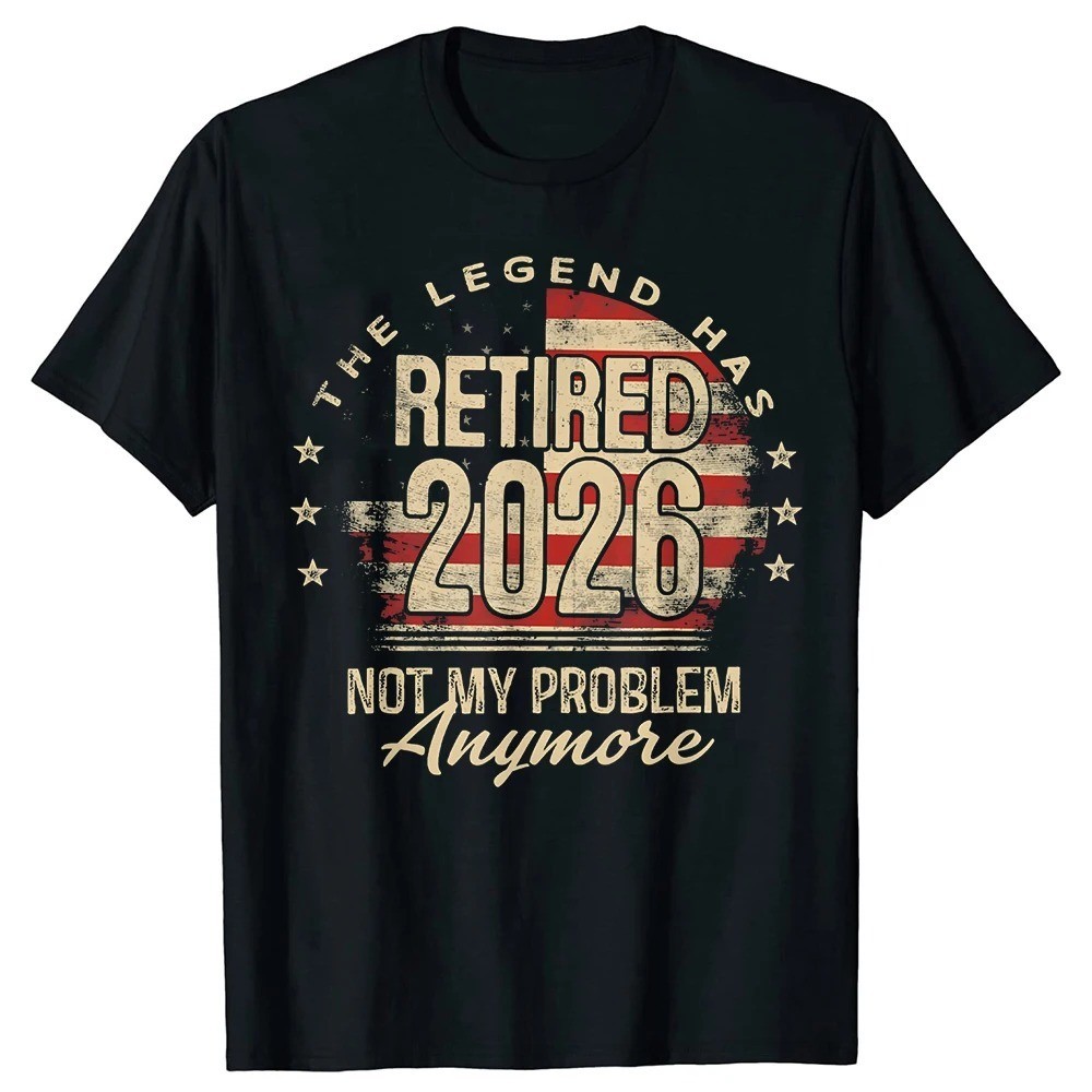 The Legend Has Retired 2026 Funny Retirement USA Flag T-Shirt Unisex Tee