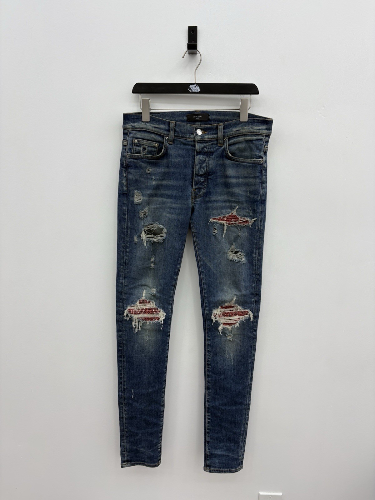 AMIRI Men’s Distressed Blue Denim Skinny Jeans 31x31 5-Pocket