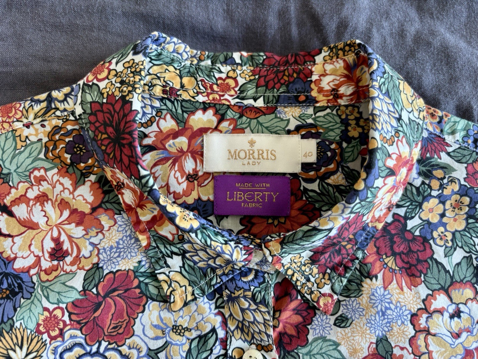 Morris X Liberty “Royal Peony” Floral Shirt EU 40/US 8 EUC