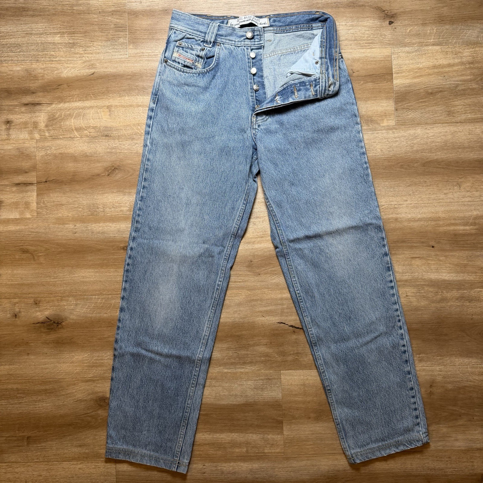 Vintage Diesel Saddle Jeans Men 28x30 Blue Loose Tapered Medium Wash 90s (Tag30)