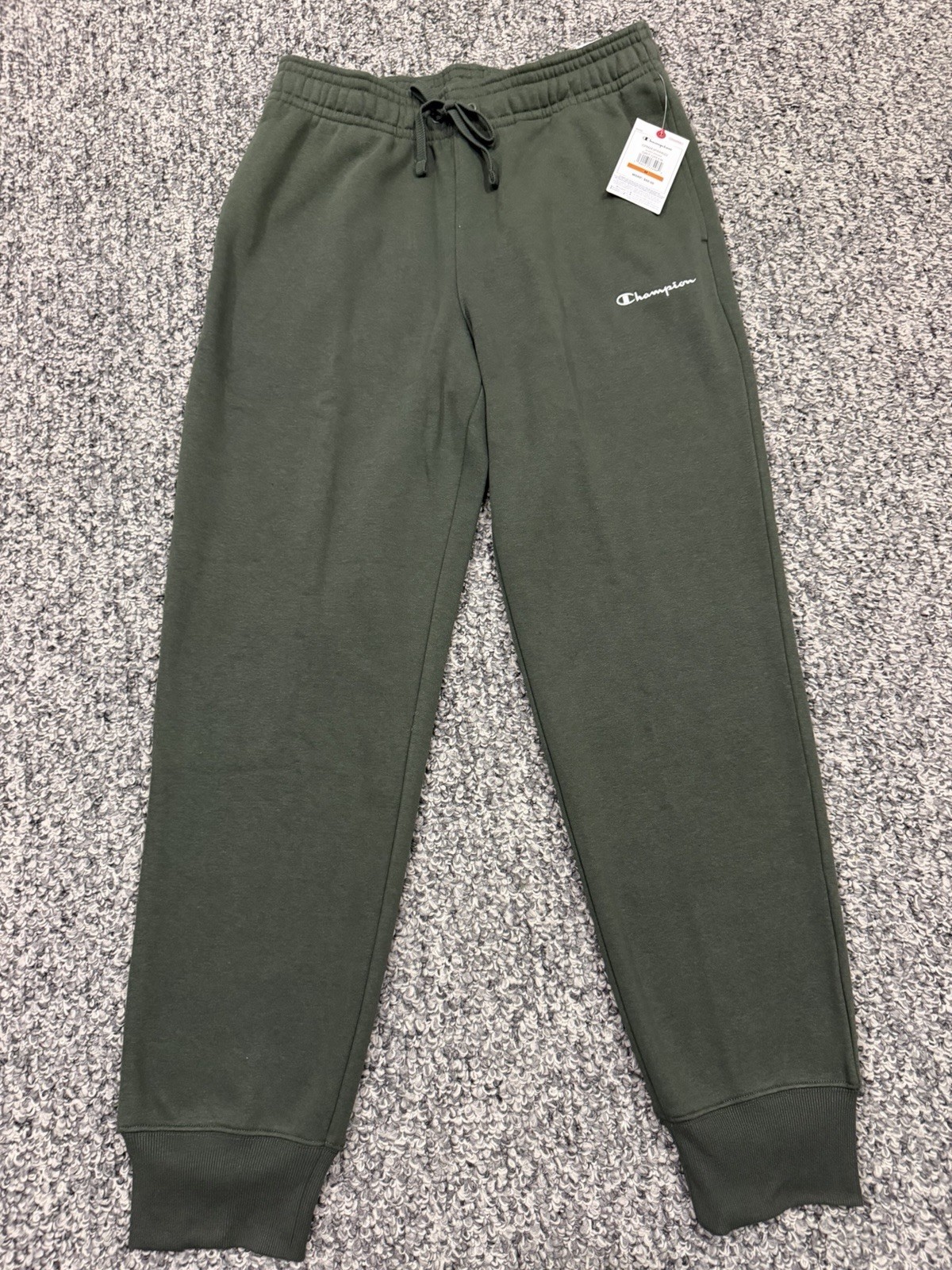 Champion Mens Everyday Script Fleece Jogger Pant -Grit Green - Medium-Brand NWT