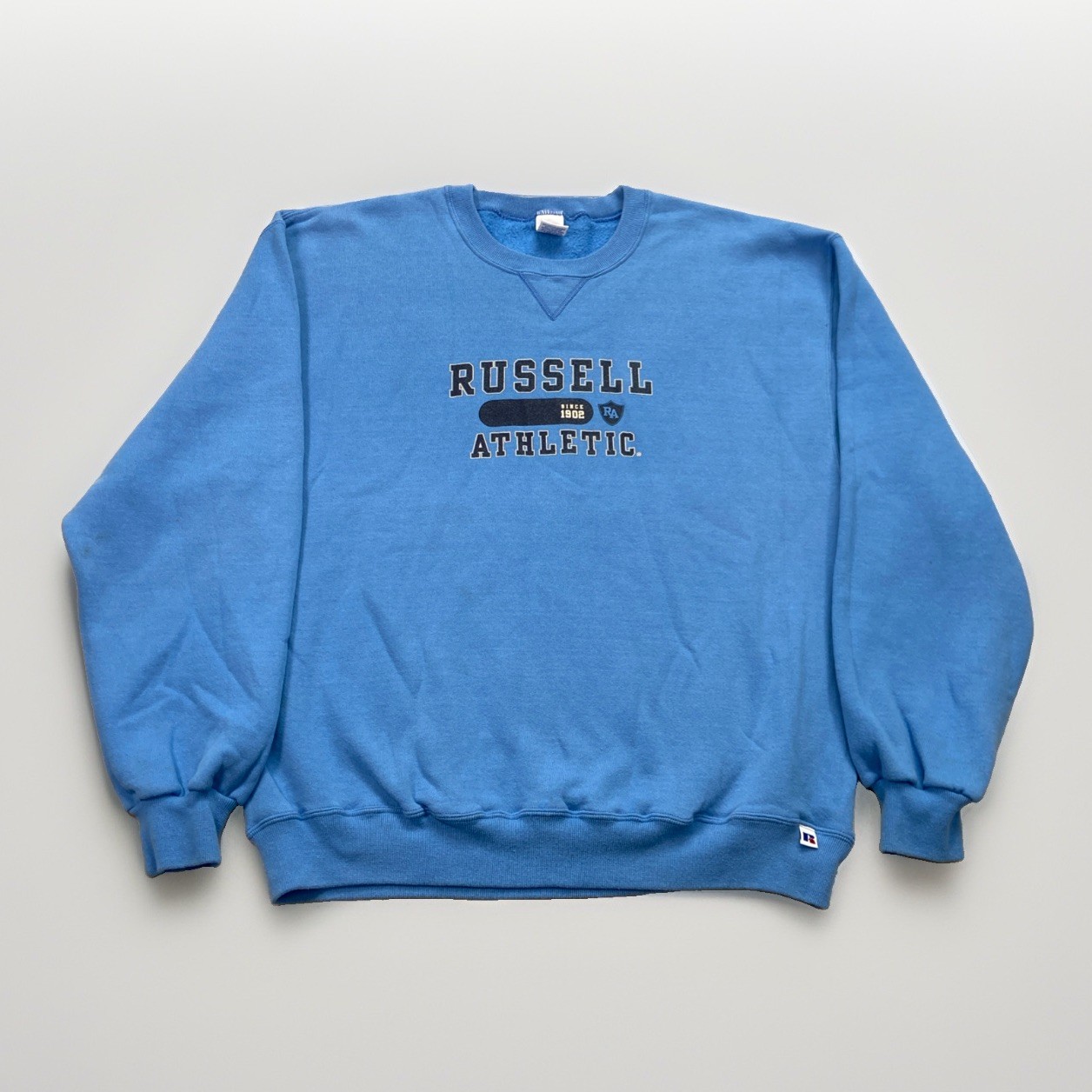 Vintage Russell Athletic Sweatshirt Mens L Blue Crewneck 90s Fleece