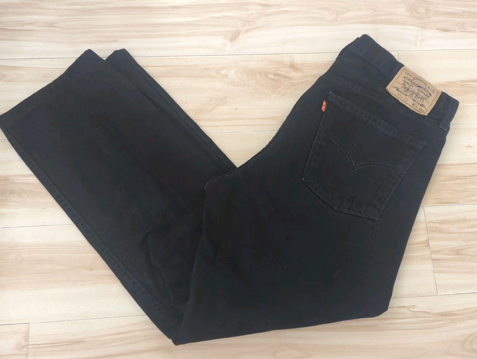 Vintage Levi\'s Orange Tab 615 02 Black  Denim Jeans UK Tag 36x30 Actual 36x28