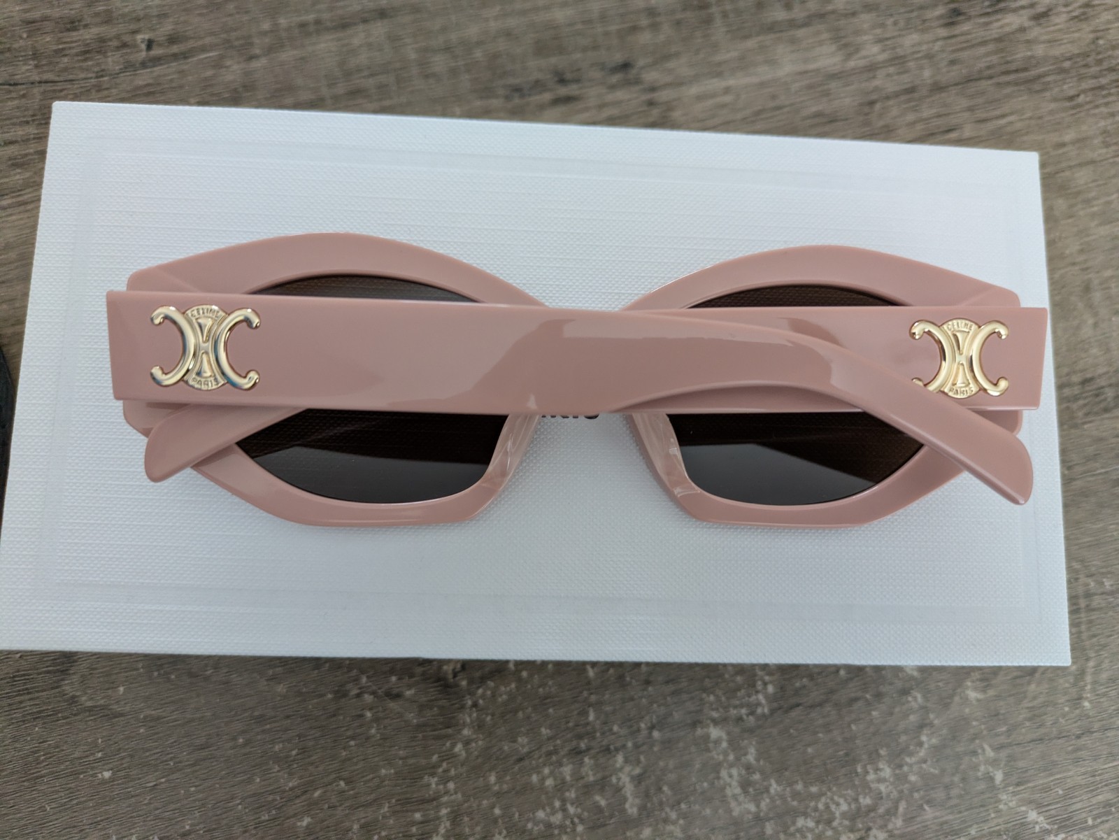New Celine Nude Pink Cat Eye Triomphe Sunglasses