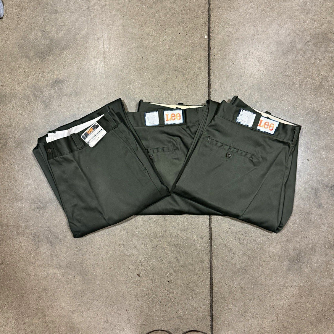 Men’s Vintage 1970s Lee Workwear Chetopa Twill Green Pants 38x34 BUNDLE