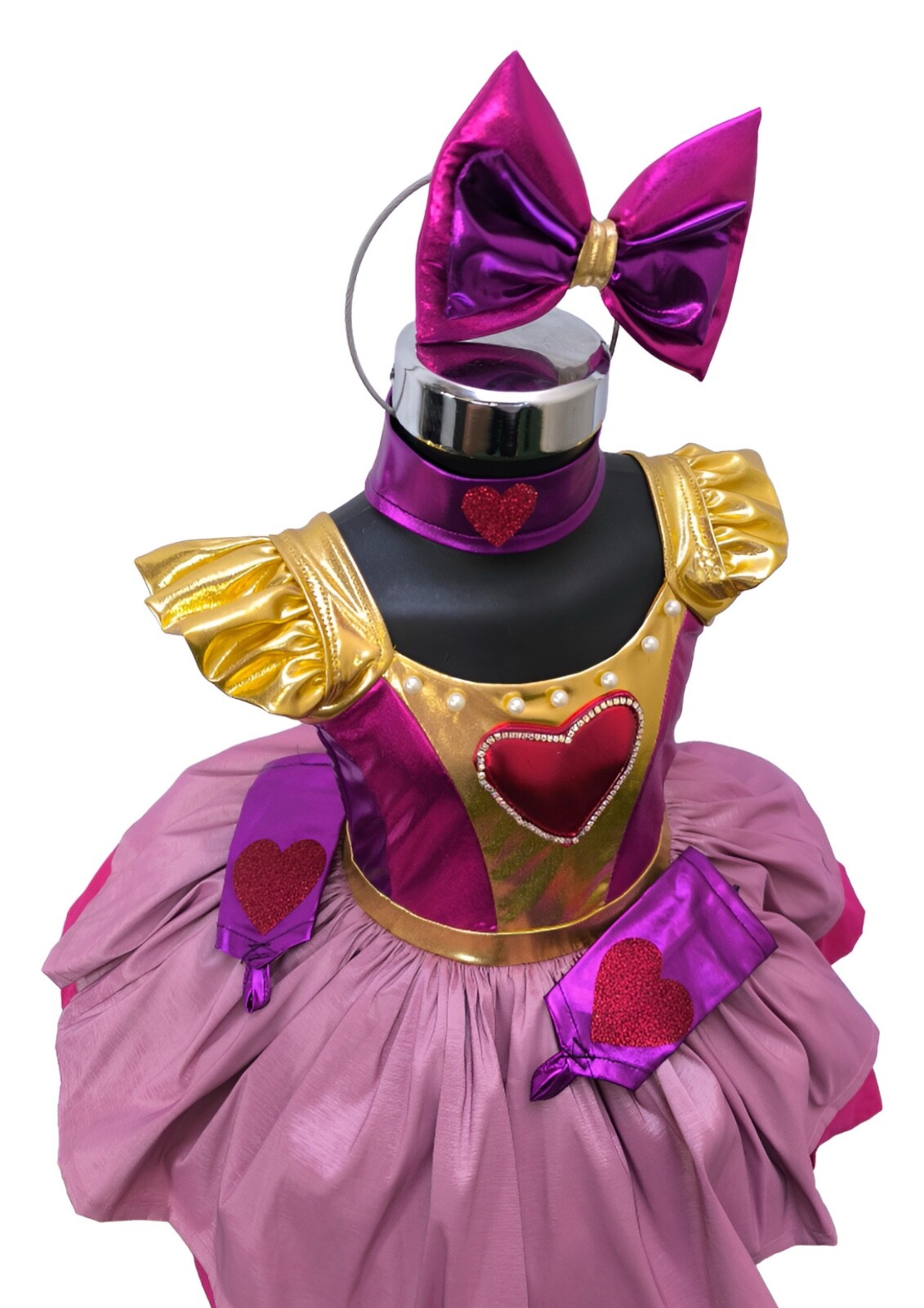 Elegant Luli Pampin Style Dress for Girls – Includes Bow, Collar & Wristbands