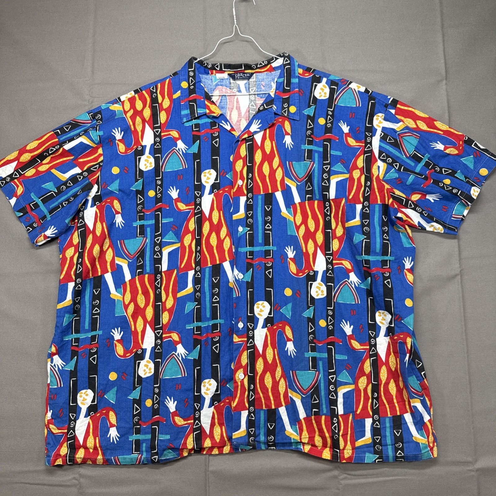 Dee Cee Rockabilly 80s Camp Shirt Mens L Pop Art Rock N Roll Jukebox 50s Vintage