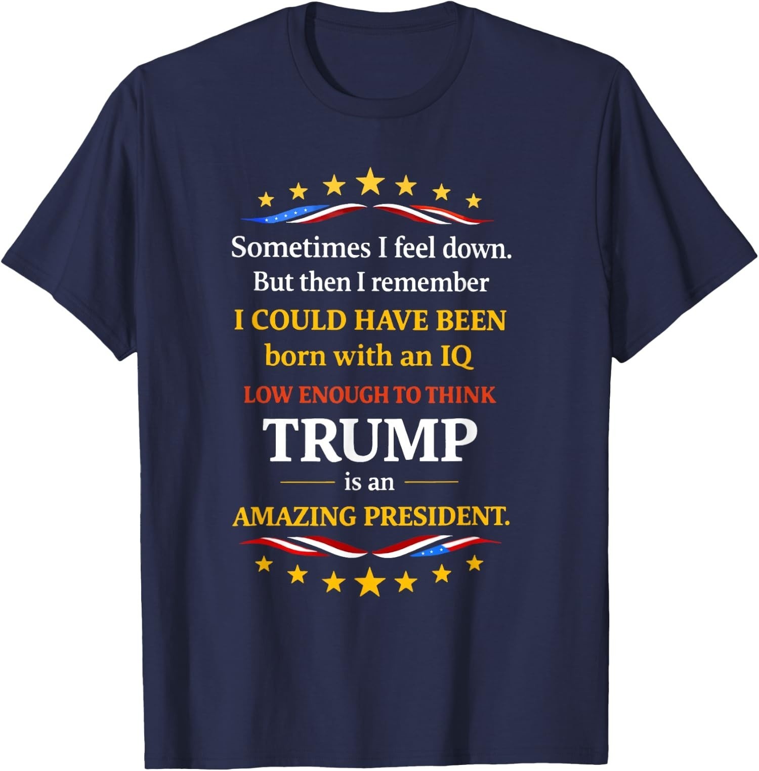 Sometimes I Feel Down But Then I Remember Funny Quote Graphic T-Shirt