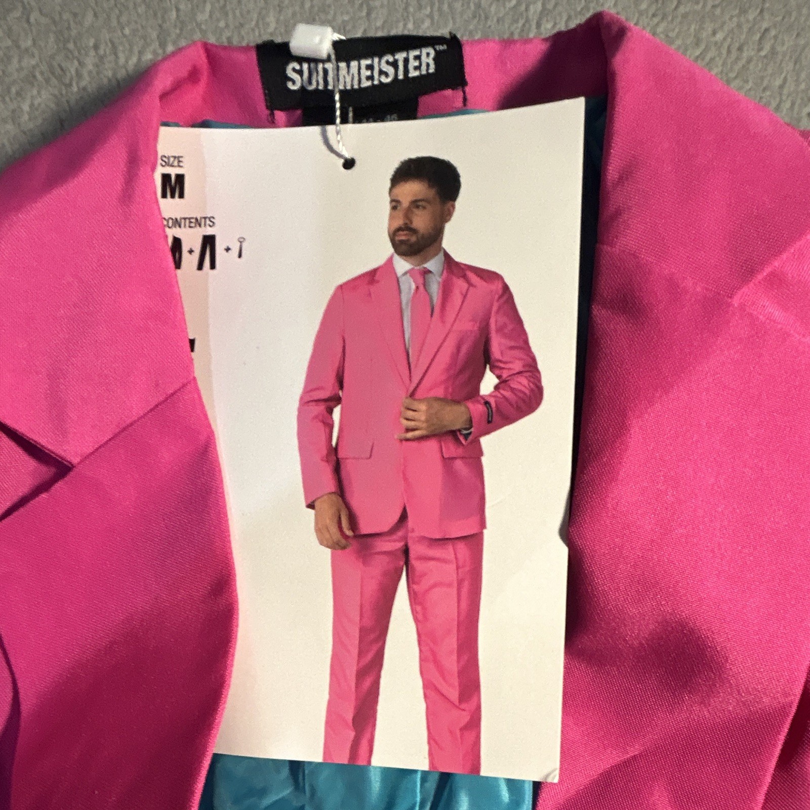 Suitmeister Halloween costume Men\'s Pink Solid 2-Piece Suit Single-Breasted  M