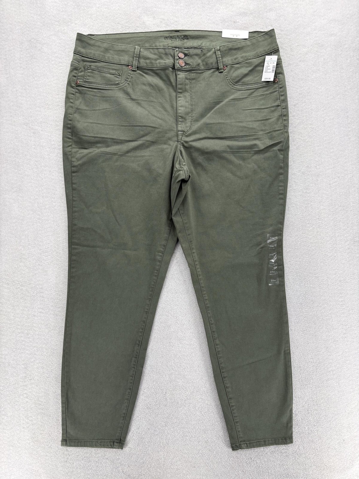 Maurices Super Flex Jegging Jeans Womens 24W Green High Rise Stretch Casual NWT