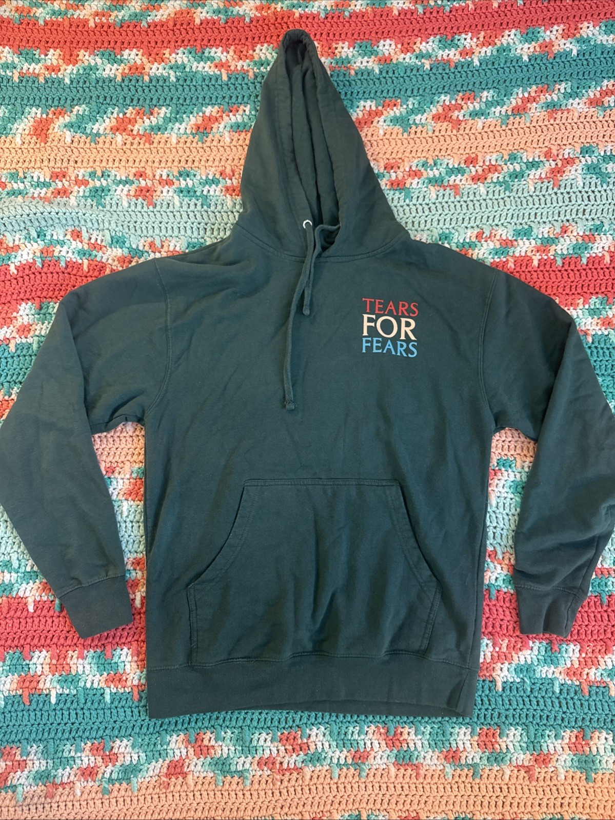 Official Tears For Fears Mad World Hoodie Dark Forest Green Concert Merch Medium