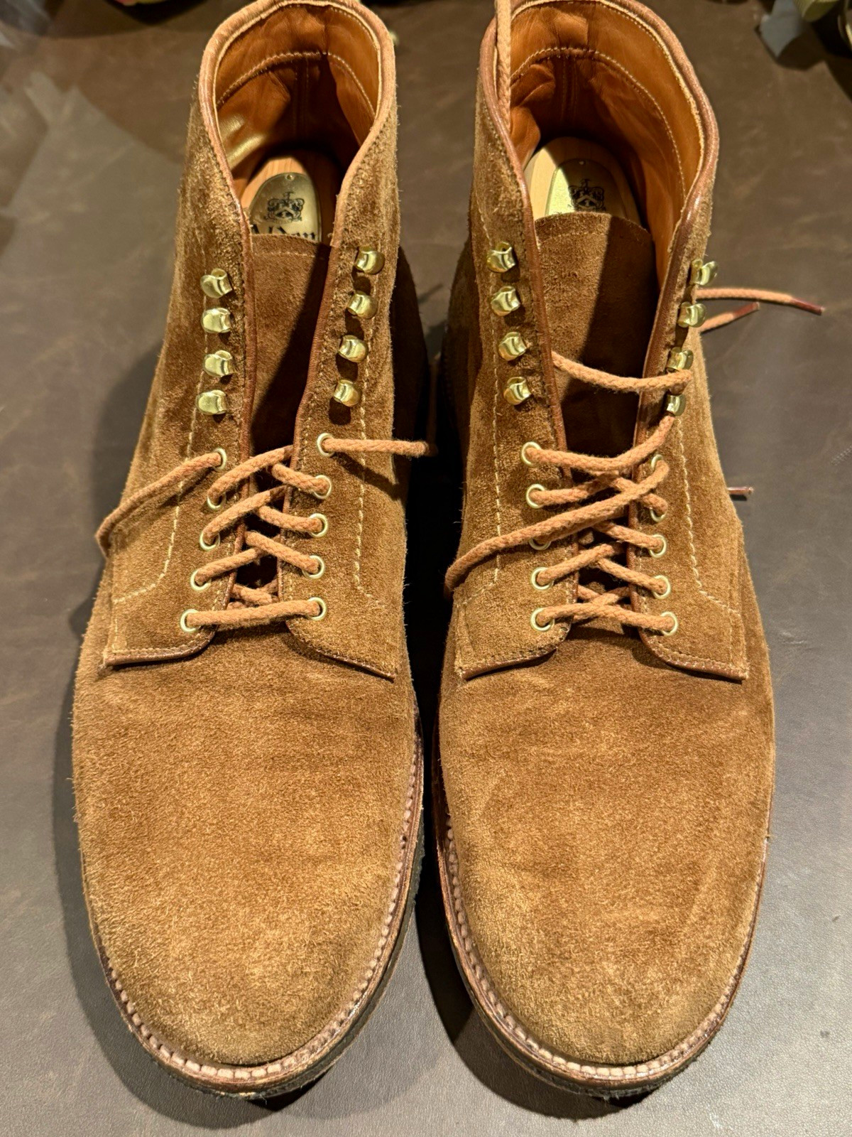 Alden x Brooks Brothers Men’s Brown Suede Lace-Up Ankle Boots US 11.5D