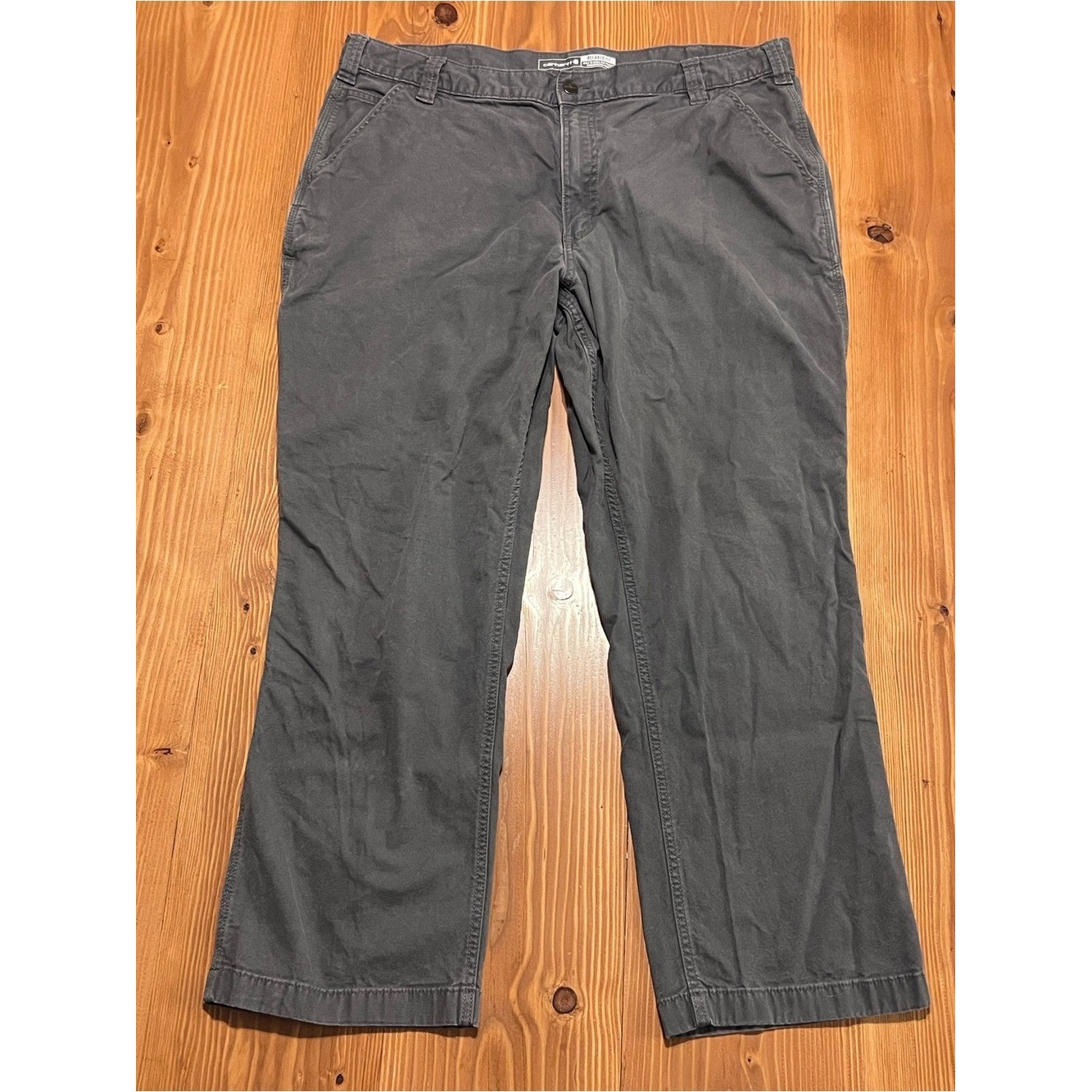 Carhartt Rugged Flex Relaxed Fit Canvas Work Pant Charcoal Gray 40x32 BN2291-M
