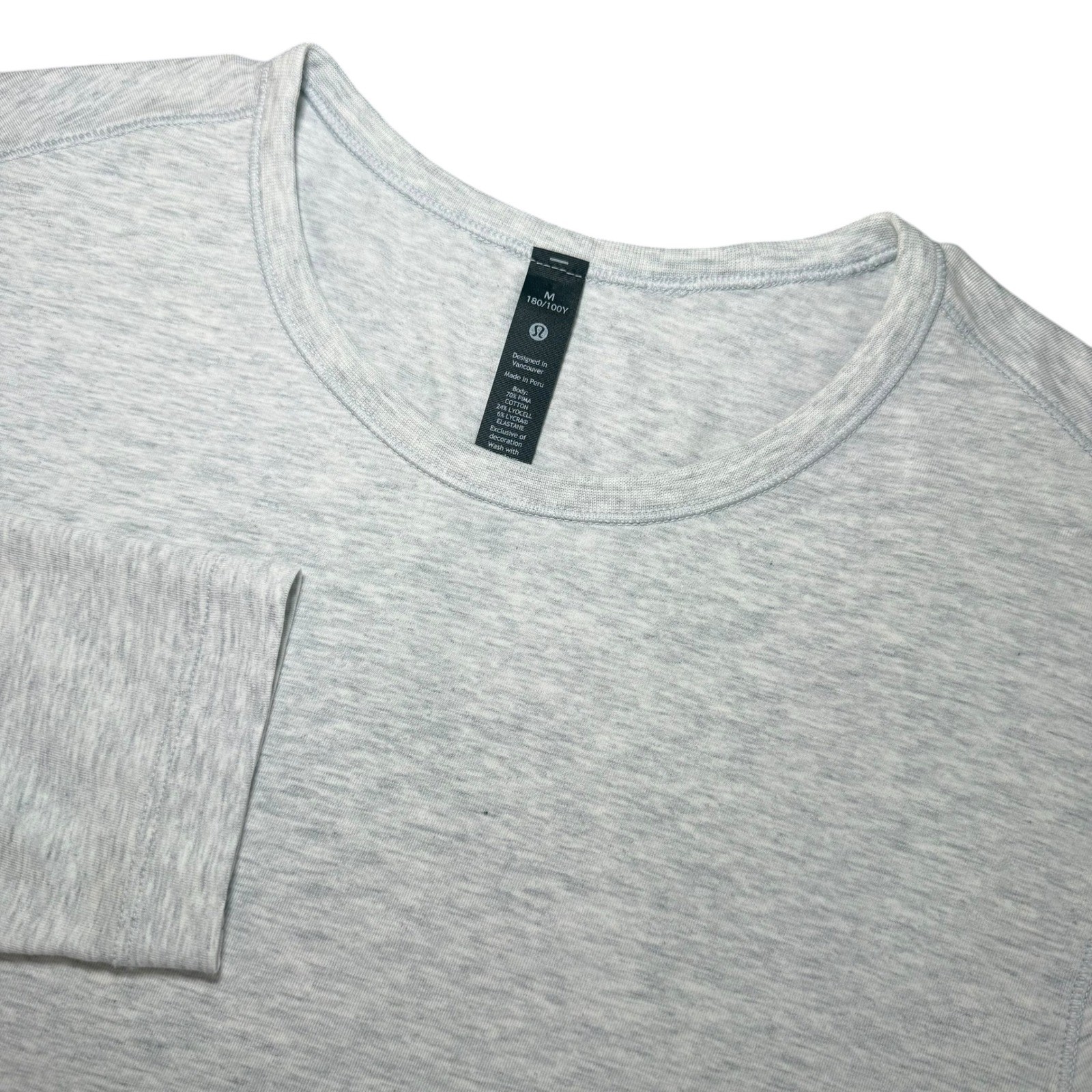 Lululemon 5 Year Basic Long Sleeve Tee Heathered Grey Mens Medium Crewneck