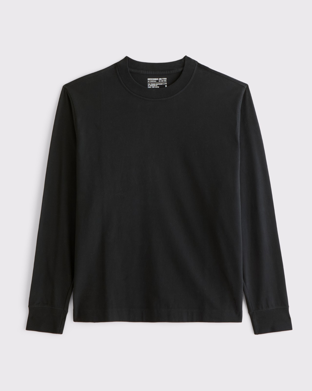 Abercrombie Men\'s Heavyweight 2.0 Long Sleeve Tee Black Regular SALE