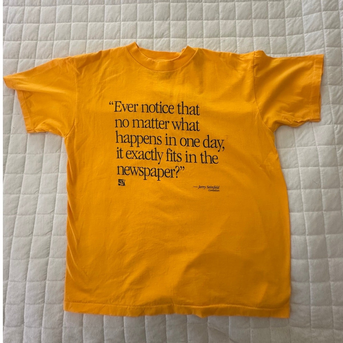 Vintage Jerry Seinfeld Quote Shirt Mens Large Single Stitch SPJ Retro 90s Comedy