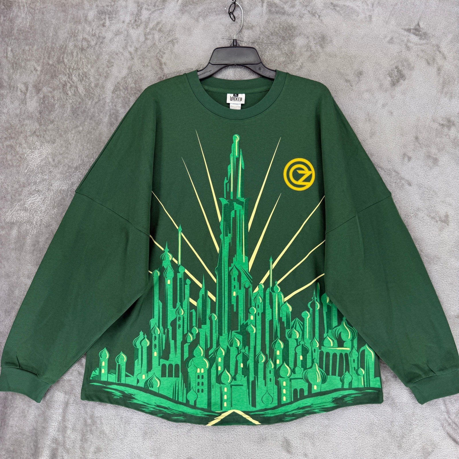 Wicked For Good Shirt Adult XL Green Long Sleeve Emerald City Spirit Jersey