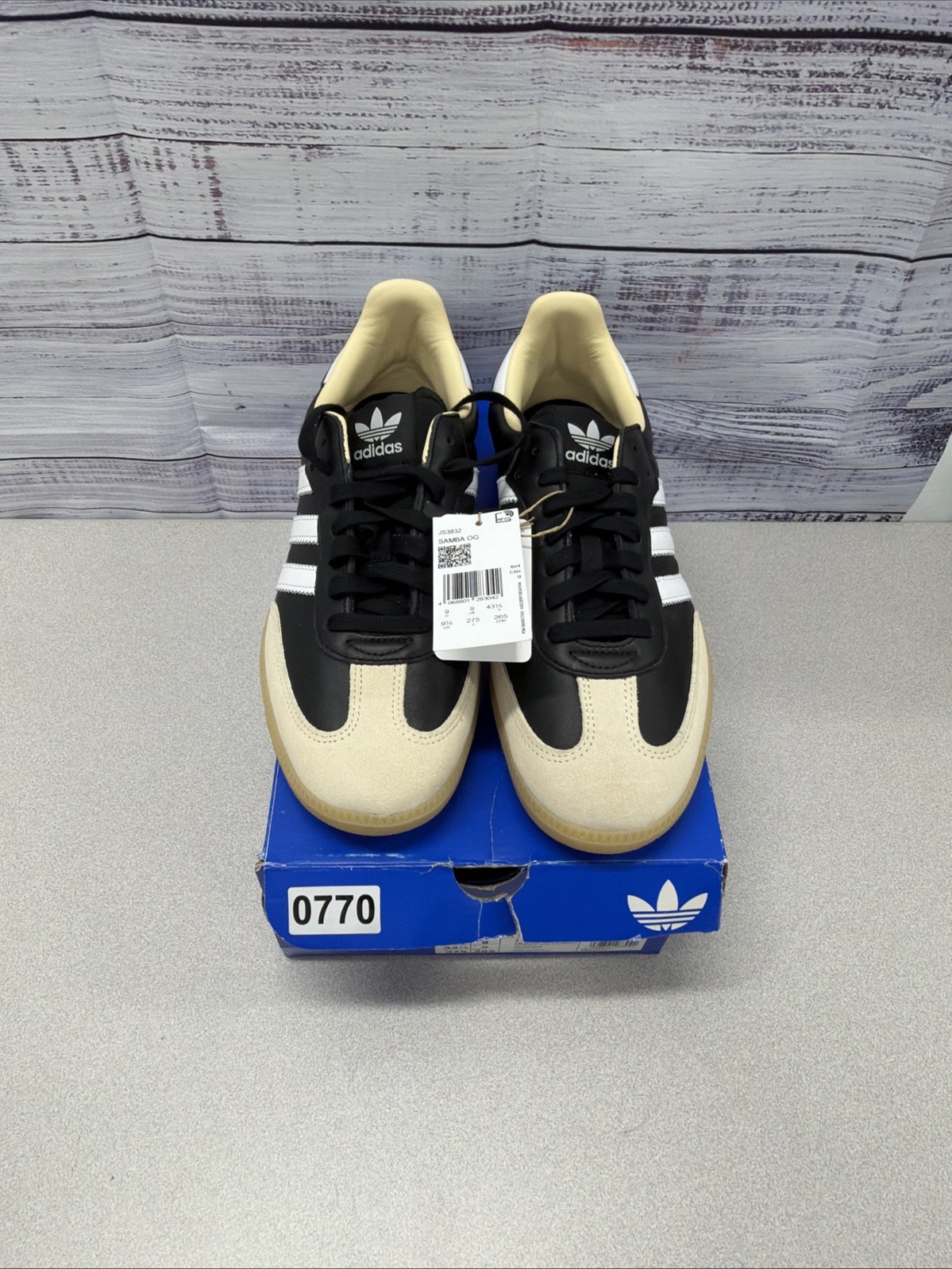 Adidas Samba OG Core Black Cloud White Gum JS3832 Men\'s Size 9.5