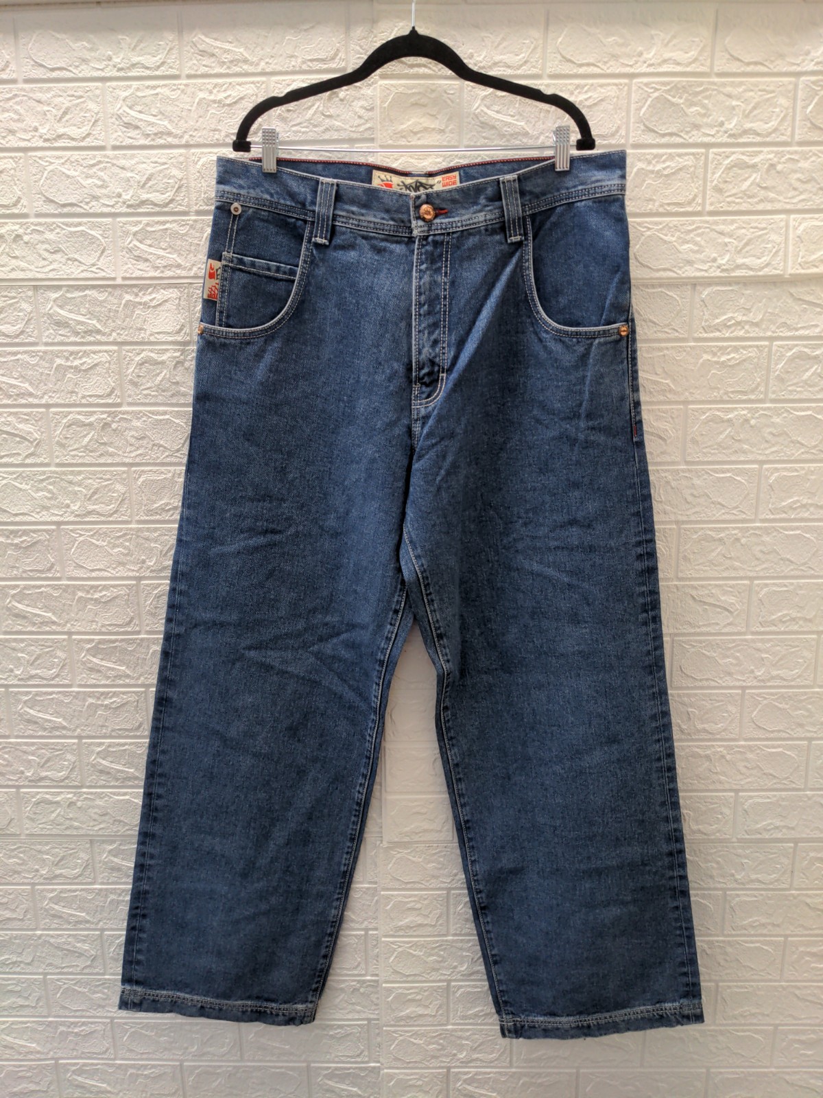 New Jnco Men\'s 1179 Easy Wide Pipes Jeans Dark Stone Sz 36x34