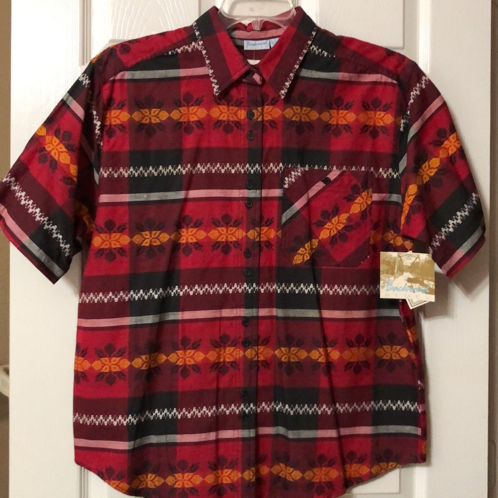 NWT Backroad Blues 90’s Vintage Button Down Top Size Large