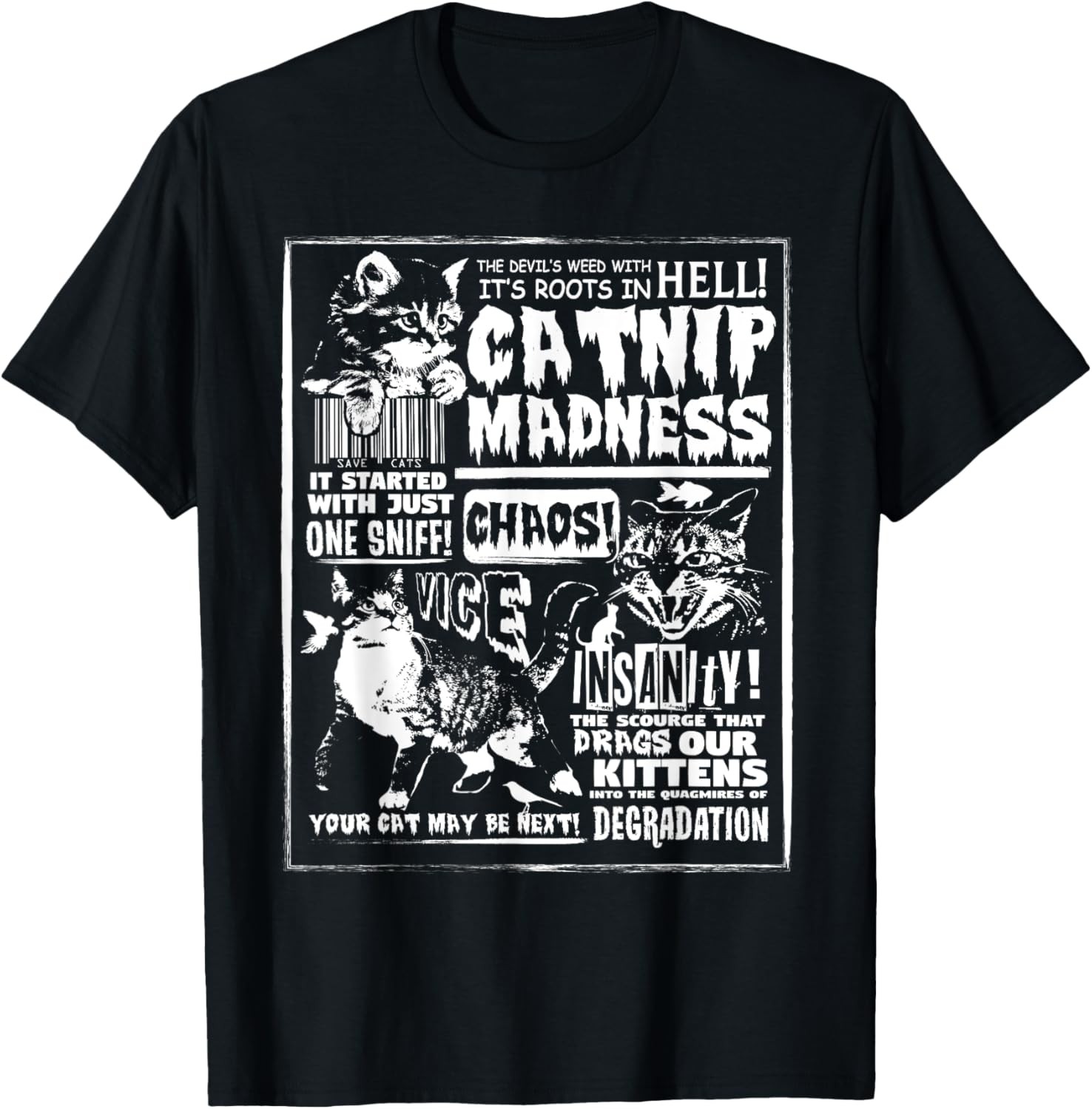 Catnip Madness Cute Kitten Cat Lover Gift T-Shirt for Cat Owners
