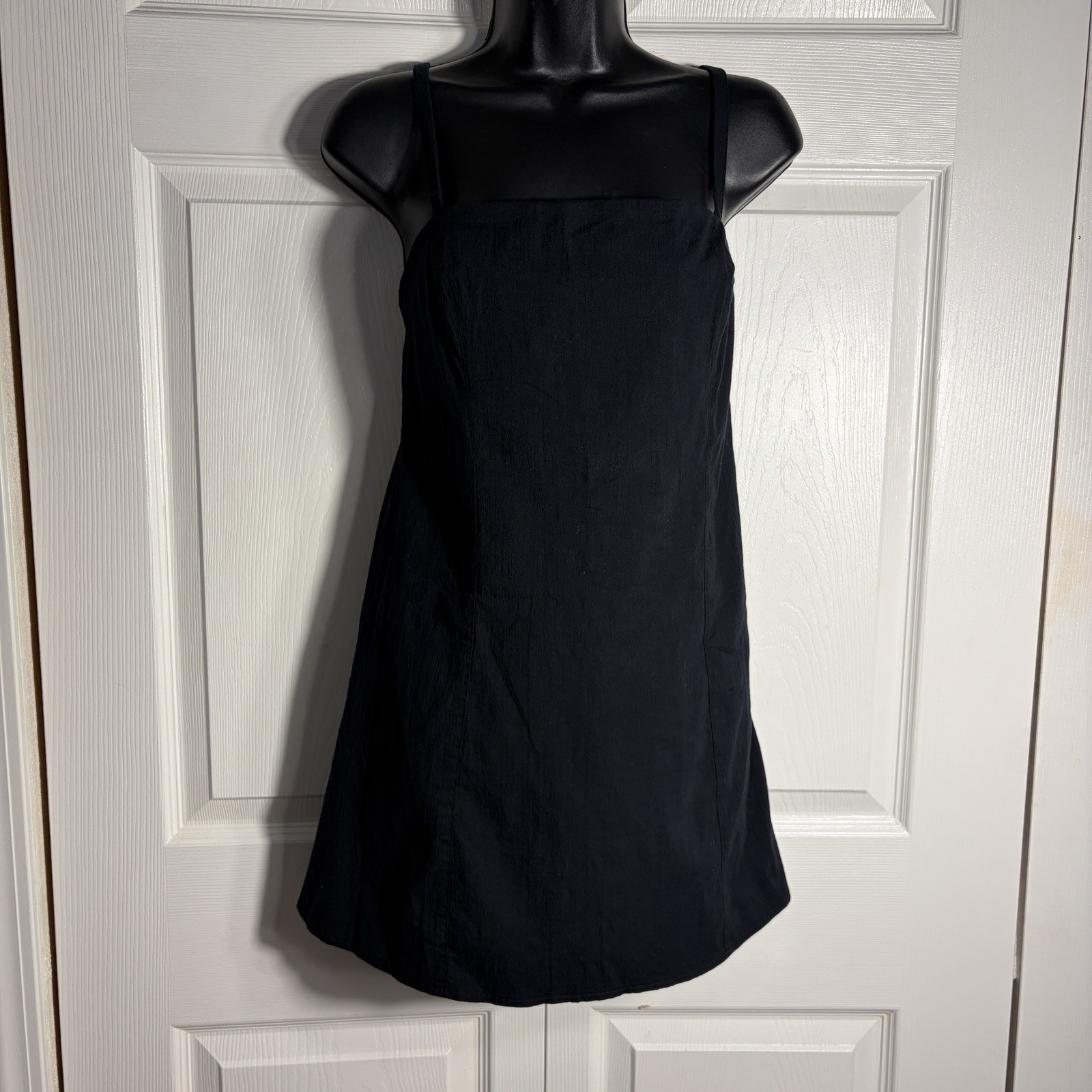 Abercrombie Fitch Mini Skort Dress Small P Black Square Neck Sleeveless Romper