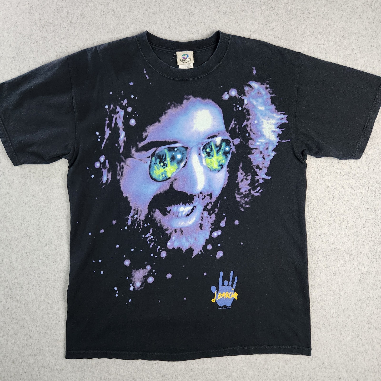 Vintage Jerry Garcia Liquid Blue Shirt Mens Large Black 2005 Grateful Dead