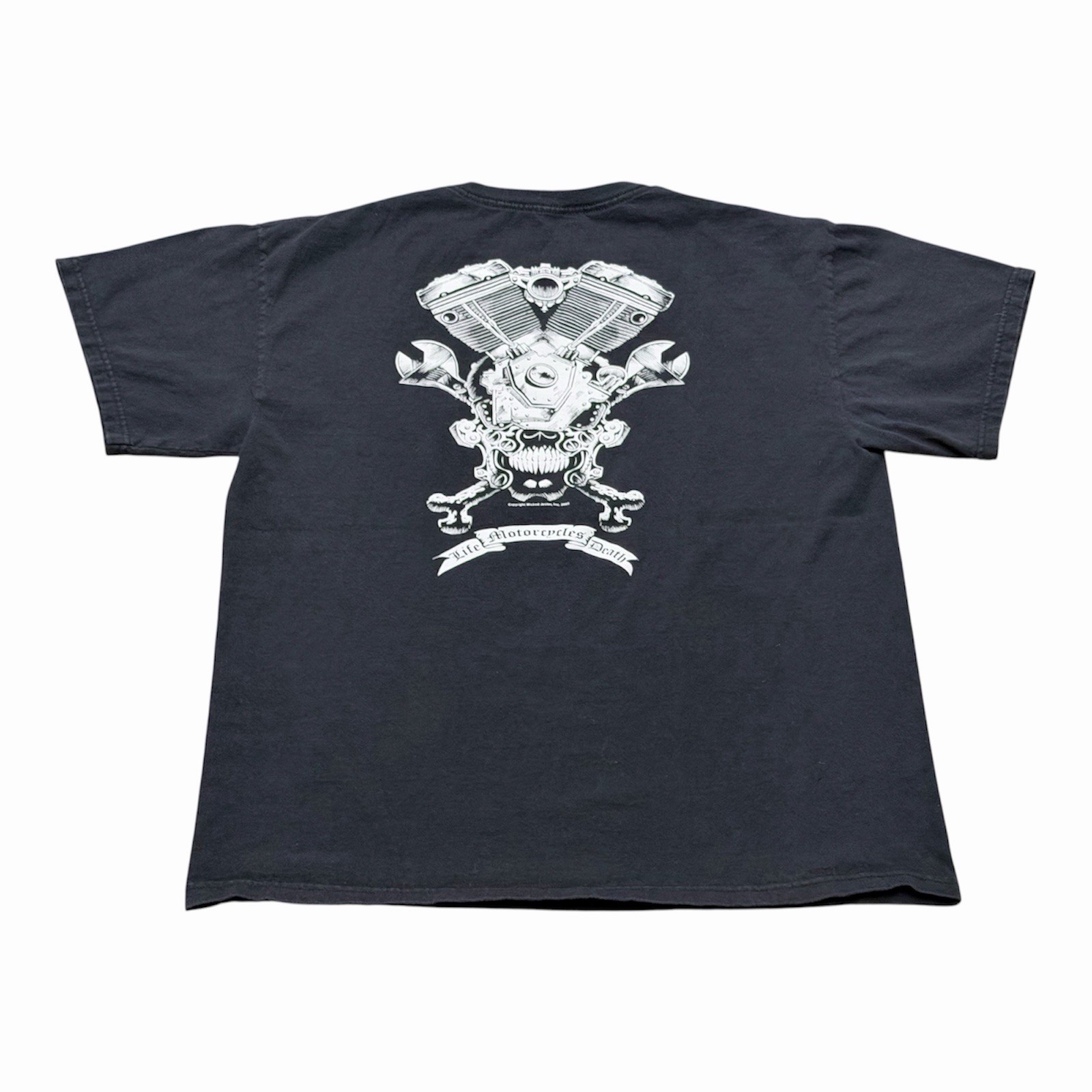 Vintage Y2K Wicked Jester Motorcycles Size Medium Black Grunge Biker
