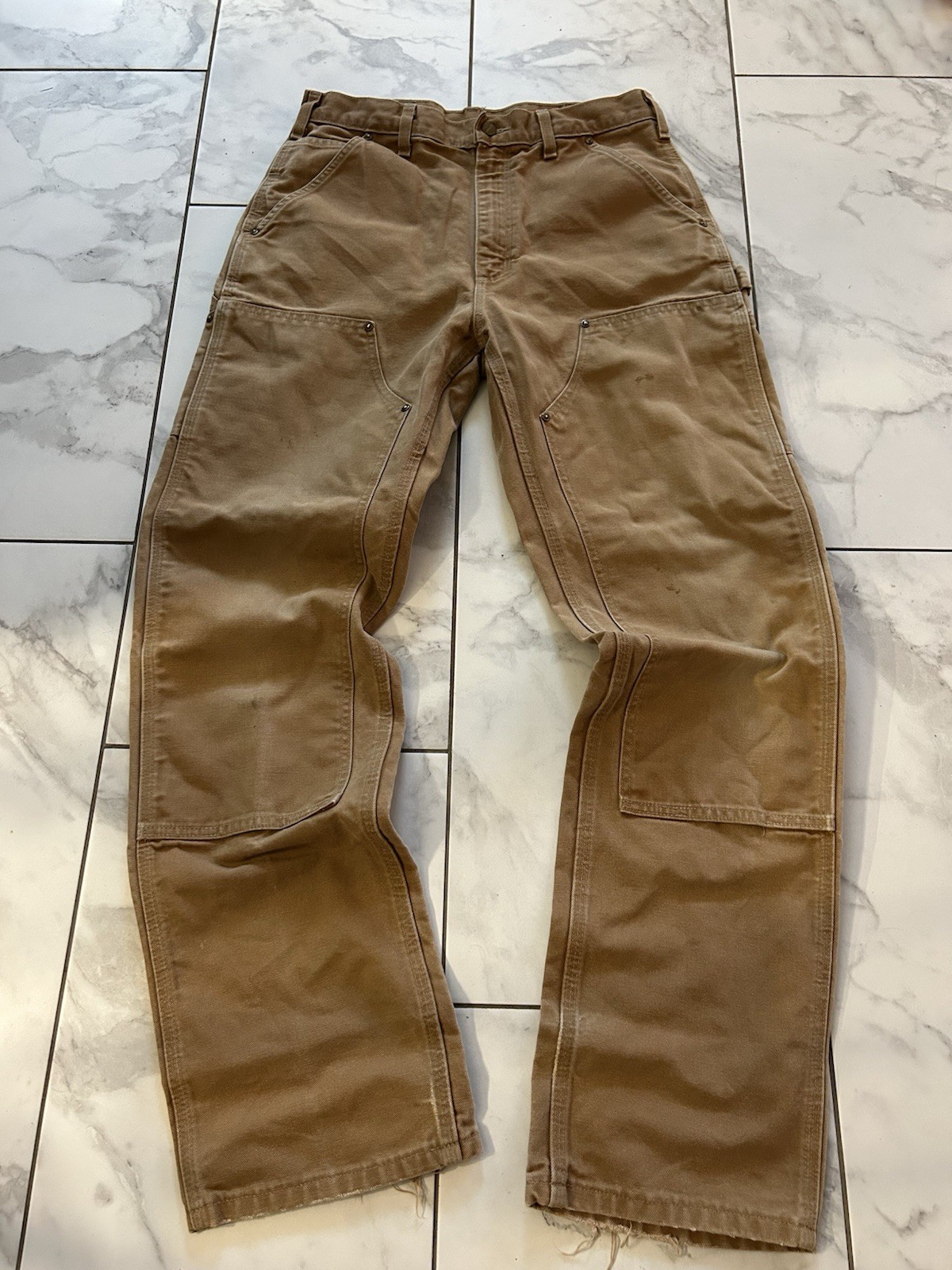 Vintage Carhartt B01 Tan Double Knee Workwear Pants 32x34 Men’s