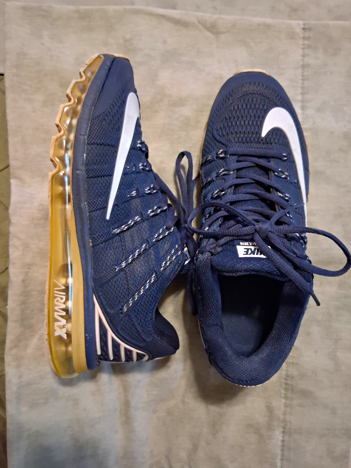 Nike Men’s Low Top Lace-Up Athletic Sneakers Air Max 2016 Blue/White