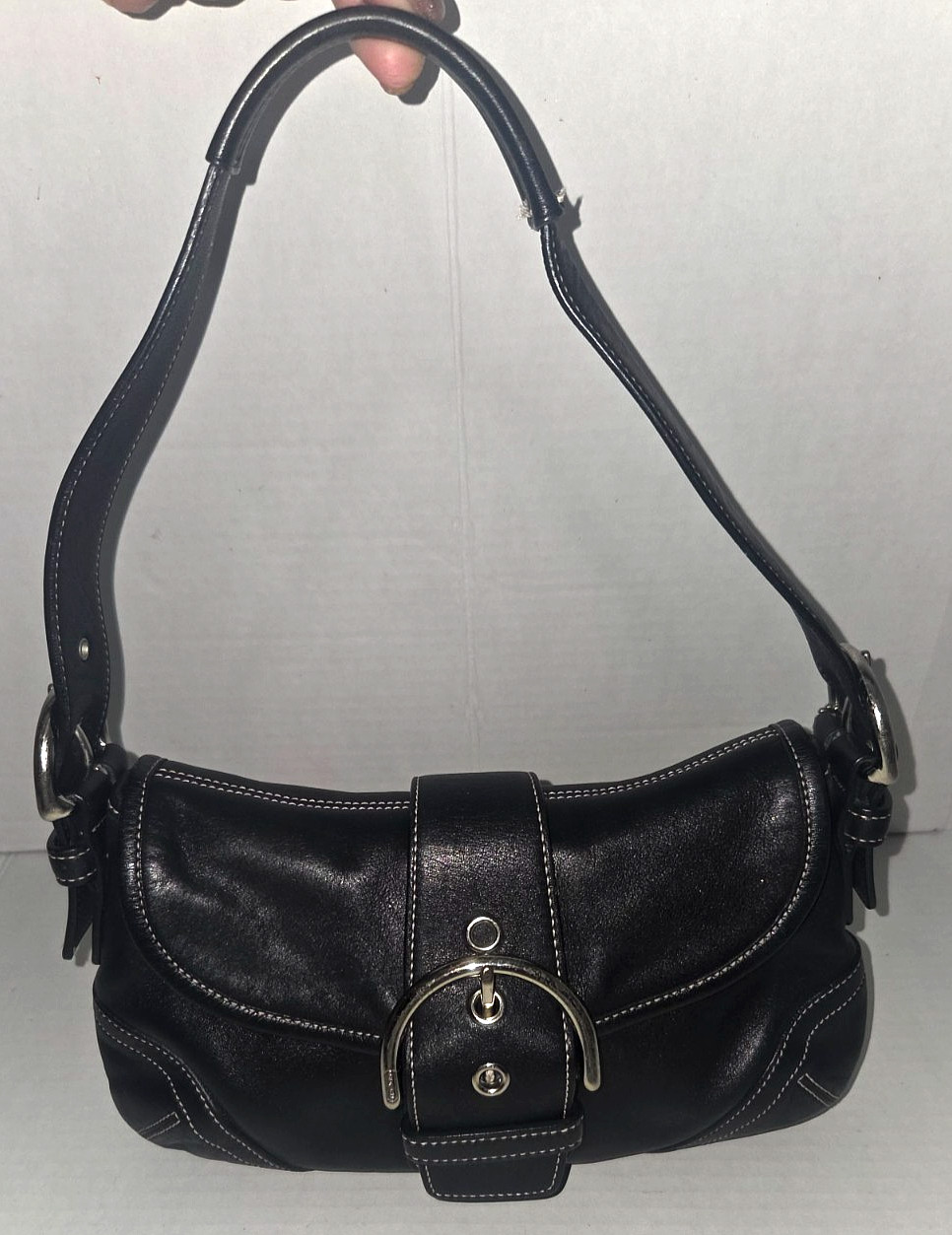 Pre Owned COACH 9247 Black Soho Buckle Y2K Leather Purse