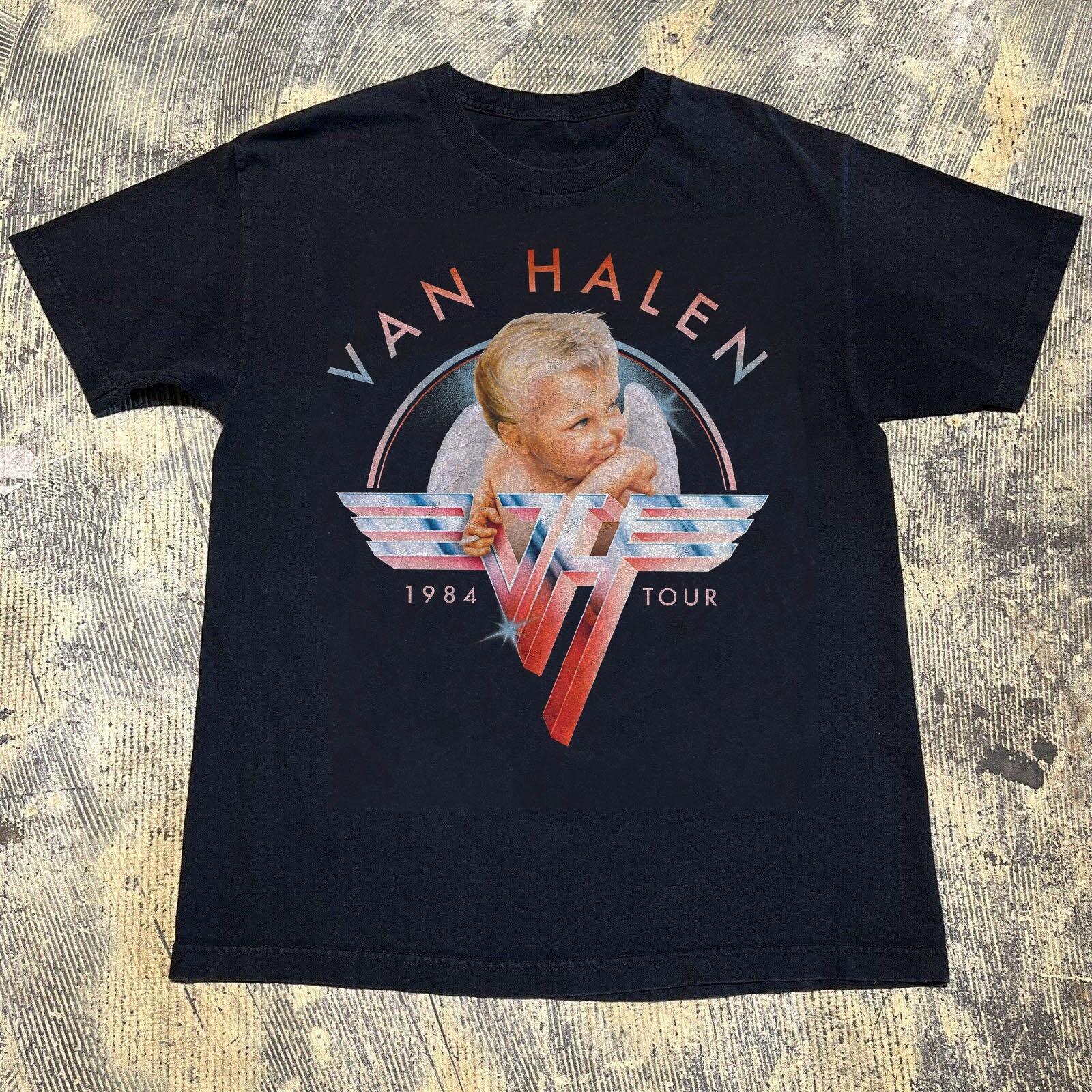 Van Halen 1984 Tour Vintage Hard Rock Band Concert Graphic T-Shirt