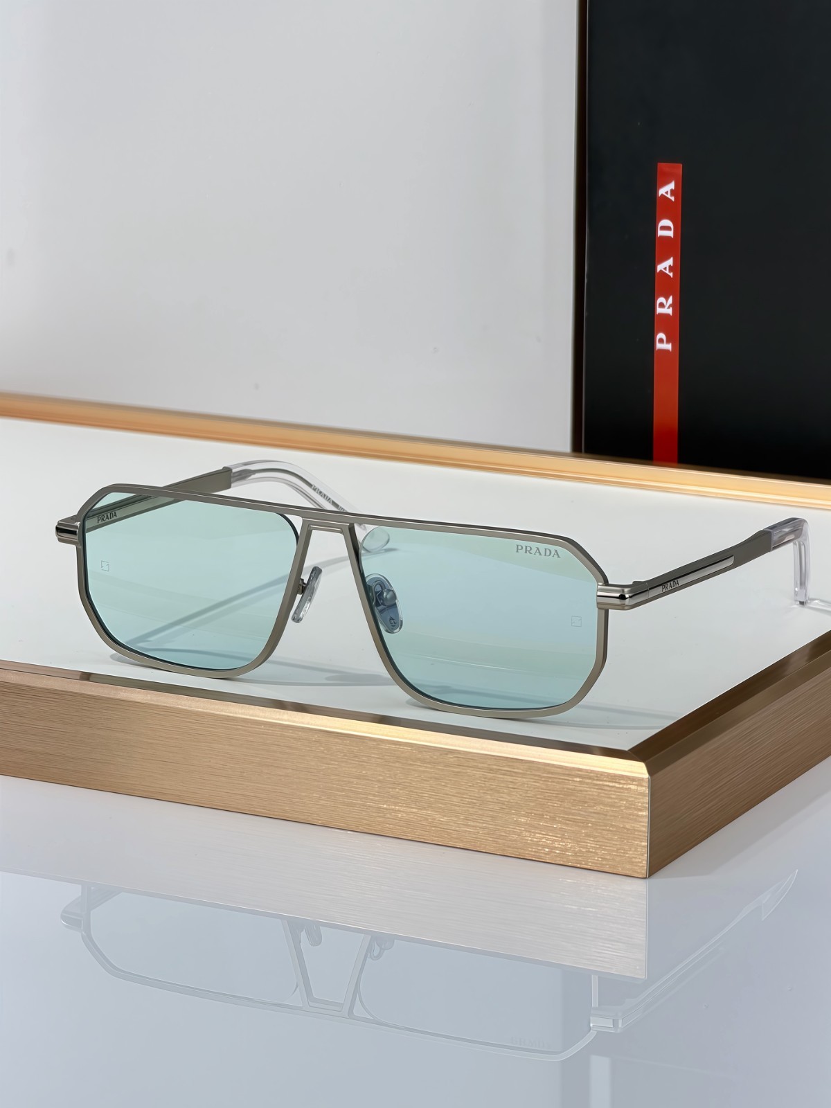 Prada PR A53S Grey Frame Blue Photochromic Zeiss Lens Sunglasses 59-17-145