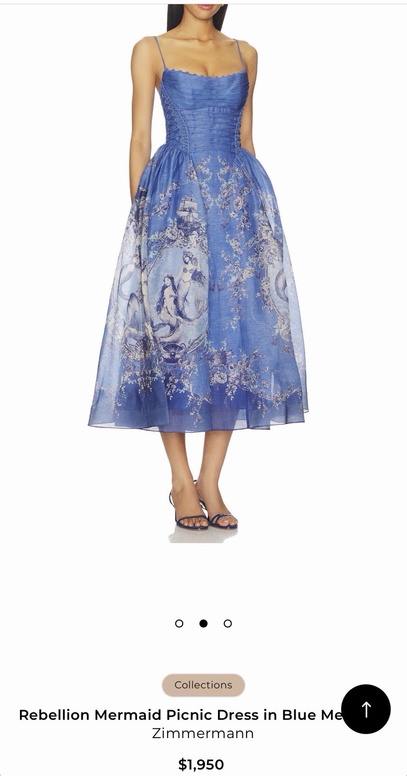NWT Authentic Zimmermann Rebellion Mermaid Silk & Linen Floral Dress AU1