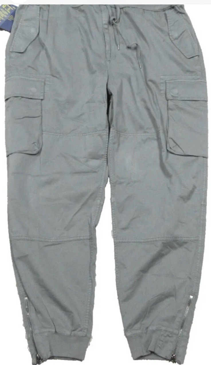 NWOT Polo Ralph Lauren Big & Tall Grey Solid Utility Surplus Chino Cargo Jogger