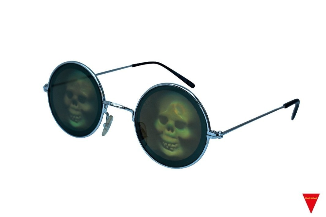 Hologram Skull Sunglasses 80s Unworn Vintage Still With Tag Halloween Sunglasses