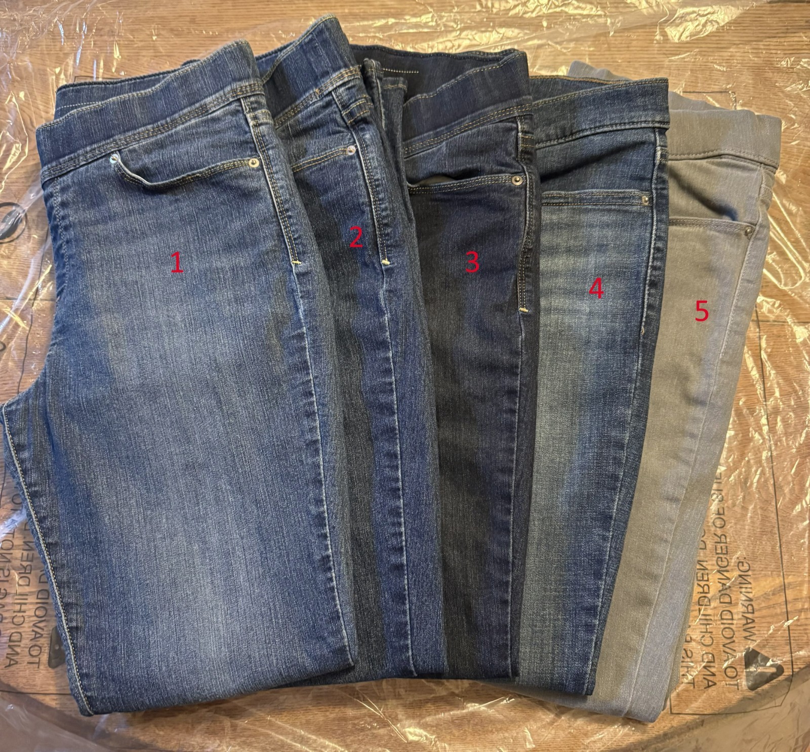 Lot of 5 Used Women\'s Levi Jean Jeggings All Labelled Size 6 W28