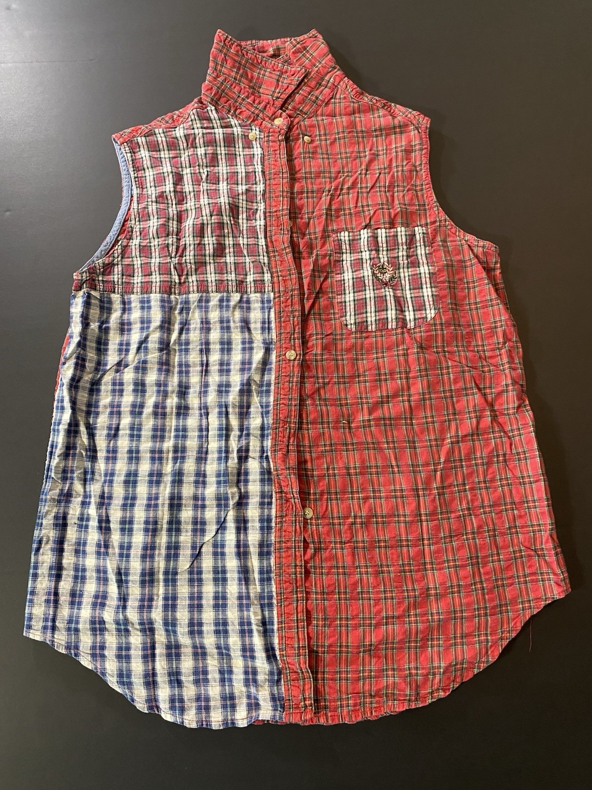 VTG 80’s Kyoto Kasuals unisex M Plaid Button-Down Vest Made In Mauritius (Japan)