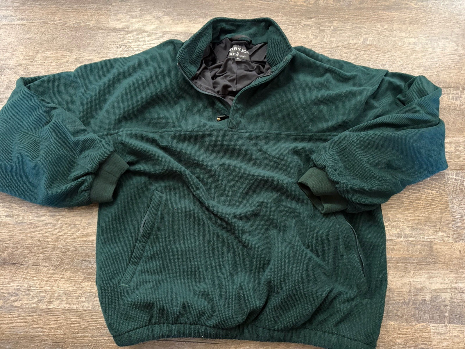 Vintage FOOTJOY Dryjoys 1/4 ZIP Waffle Pullover Golf Jacket Medium Timber Green